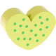 Perles avec motifs – cœur avec des points : citron