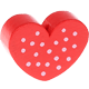 Perles avec motifs – cœur avec des points : rouge