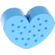 Motivpärla – hjärta med prickar : himmelsblå