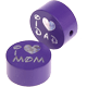 motif bead – "I Love Mom / Dad" with glitter foil : blue purple