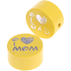 motif bead – "I Love Mom / Dad" with glitter foil : pastel yellow