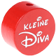 Motivperle – "Kleine Diva" mit Glitzerfolie : rot