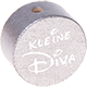 motif bead – "Kleine Diva" with glitter foil : silver