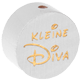 motif bead – "Kleine Diva" with glitter foil : white