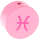 Perles avec motif – signe du zodiac, rose : Poissons
