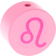 motif bead – zodiac signs, pink : Lion