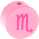 motif bead – zodiac signs, pink : Scorpion