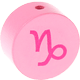 Perles avec motif – signe du zodiac, rose : Capricorne