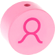 Perles avec motif – signe du zodiac, rose : Taureau