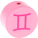 motif bead – zodiac signs, pink : Twins