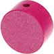 Perles avec motifs - cercle : nacre rose foncé