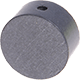 Motivpärla - cirkelform : pärlemor grå