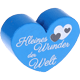 Perlina a forma di cuore con motivo "Kleines Wunder der Welt" : blu medio