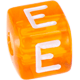 Пластмассовые кубики с буквами радужные по выбору : E