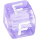 Пластмассовые кубики с буквами радужные по выбору : F