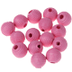 20 perles à rainures 12 mm : rose bébé