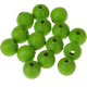 30 Räfflade pärlor 10mm : gulgrön