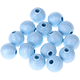 5 Räfflade pärlor 10mm : pärlemor babyblå