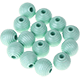 5 rýhovaných korálků 10mm : perleť máta