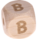 Cubes à lettres bruts gravés au laser, 10 mm (Chalkboard) : B