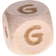 Cubes à lettres bruts gravés au laser, 10 mm (Chalkboard) : G