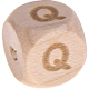 Cubes à lettres bruts gravés au laser, 10 mm (Chalkboard) : Q