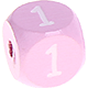 Cubos con letras en relieve de 10 mm en color rosa : 1