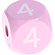 Cubos con letras en relieve de 10 mm en color rosa : 4
