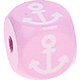 Cubos con letras en relieve de 10 mm en color rosa con imágenes : ancla