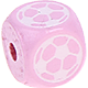 Розовые Кубики с рельефными буквами 10 мм – изображениями : футбольный