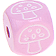 Розовые Кубики с рельефными буквами 10 мм – изображениями : гриб