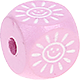 Розовые Кубики с рельефными буквами 10 мм – изображениями : солнце