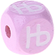 Cubos con letras en relieve de 10 mm en color rosa en serbio : Њ