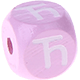 Rosa, geprägte Buchstabenwürfel, 10 mm – Serbisch : Ћ
