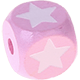 Розовые Кубики с рельефными буквами 10 мм – изображениями : звезда