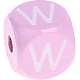 Cubos con letras en relieve de 10 mm en color rosa : W