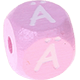 Cubos con letras en relieve de 10 mm en color rosa : Ä