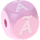 pastel pink embossed letter cubes, 10 mm – Portuguese : Ã