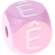 Cubos em rosa com letras em relevo, de 10 mm – Português : Ê