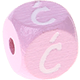 Розовые Кубики с рельефными буквами 10 мм – хорватский язык : Ć