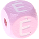 Cubos con letras en relieve de 10 mm en color rosa en lituano : Ė