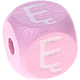 Cubos con letras en relieve de 10 mm en color rosa en polaco : Ę