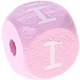 Розовые Кубики с рельефными буквами 10 мм – латышский язык : Ī