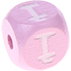 Cubos con letras en relieve de 10 mm en color rosa en lituano : Į