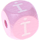 pastel pink embossed letter cubes, 10 mm – Turkish : İ