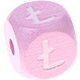 Cubos con letras en relieve de 10 mm en color rosa en polaco : Ł