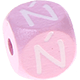 Розовые Кубики с рельефными буквами 10 мм – польский язык : Ń
