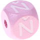 pastel pink embossed letter cubes, 10 mm – Czech : Ň