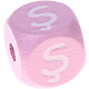 pastel pink embossed letter cubes, 10 mm – Turkish : Ş