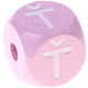Cubos em rosa com letras em relevo, de 10 mm – Checo : Ť